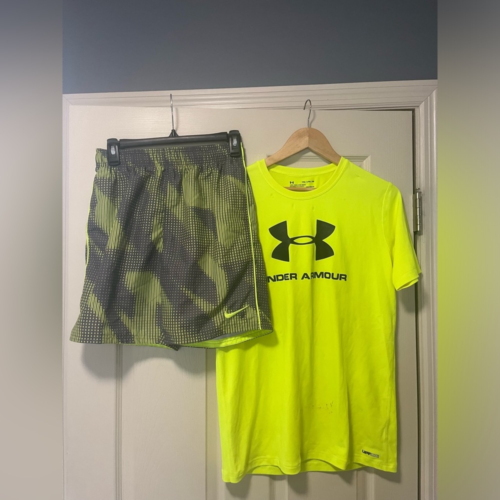 Boys xl Nike swim trunks and swim shirt